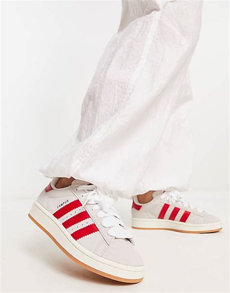 adidas wit met rood|adidas campus schoenen.